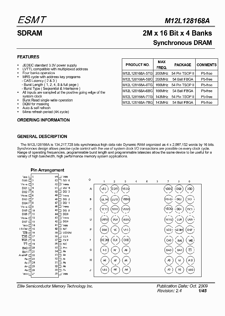 M12L128168A-7BG_6765222.PDF Datasheet