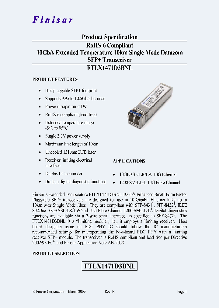 FTLX1471D3BNL_6765587.PDF Datasheet