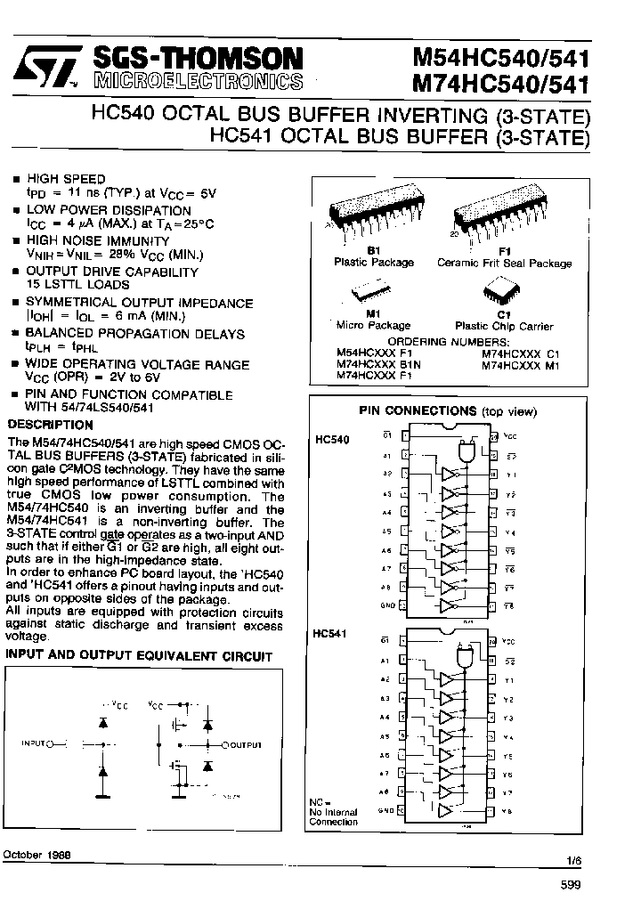 STMICROELECTRONICS-M74HC541C1_6766129.PDF Datasheet