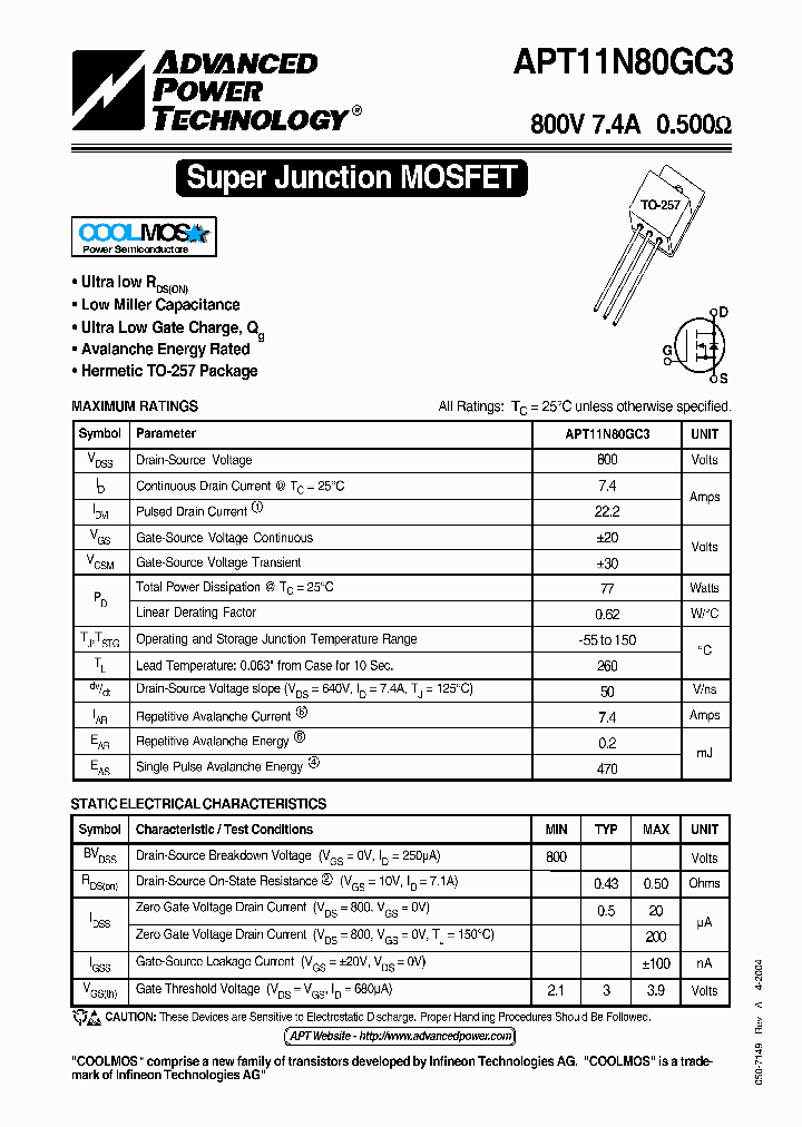 APT11N80GC3_6762029.PDF Datasheet
