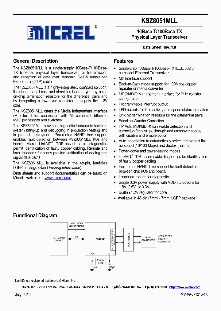 KSZ8051MLL_6941269.PDF Datasheet