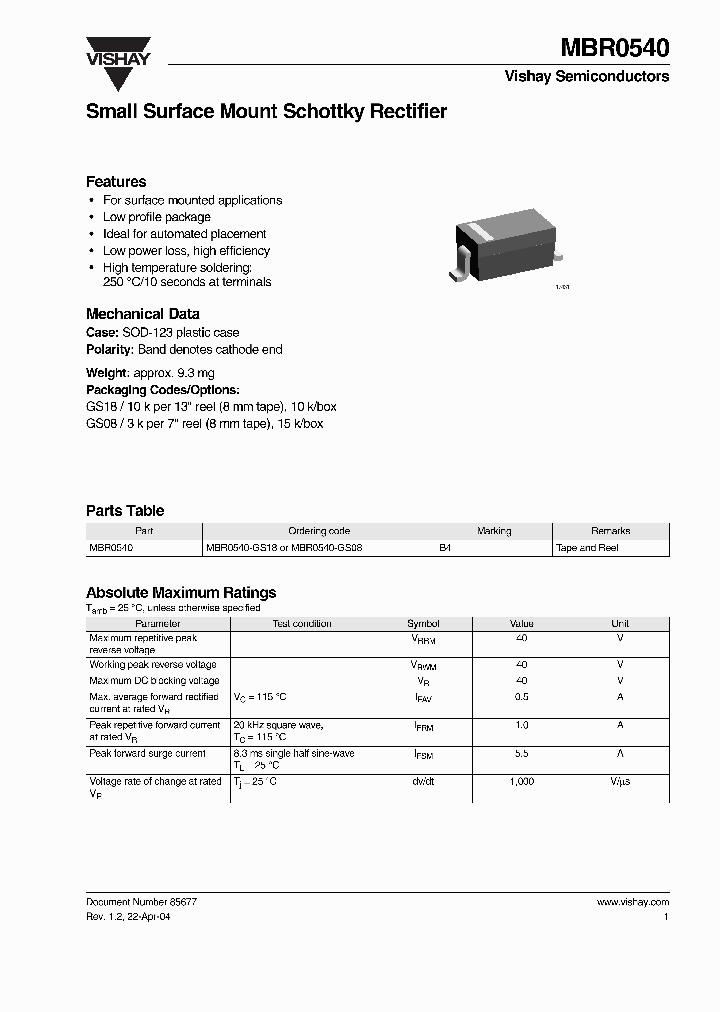 MBR0540-GS18_6770063.PDF Datasheet