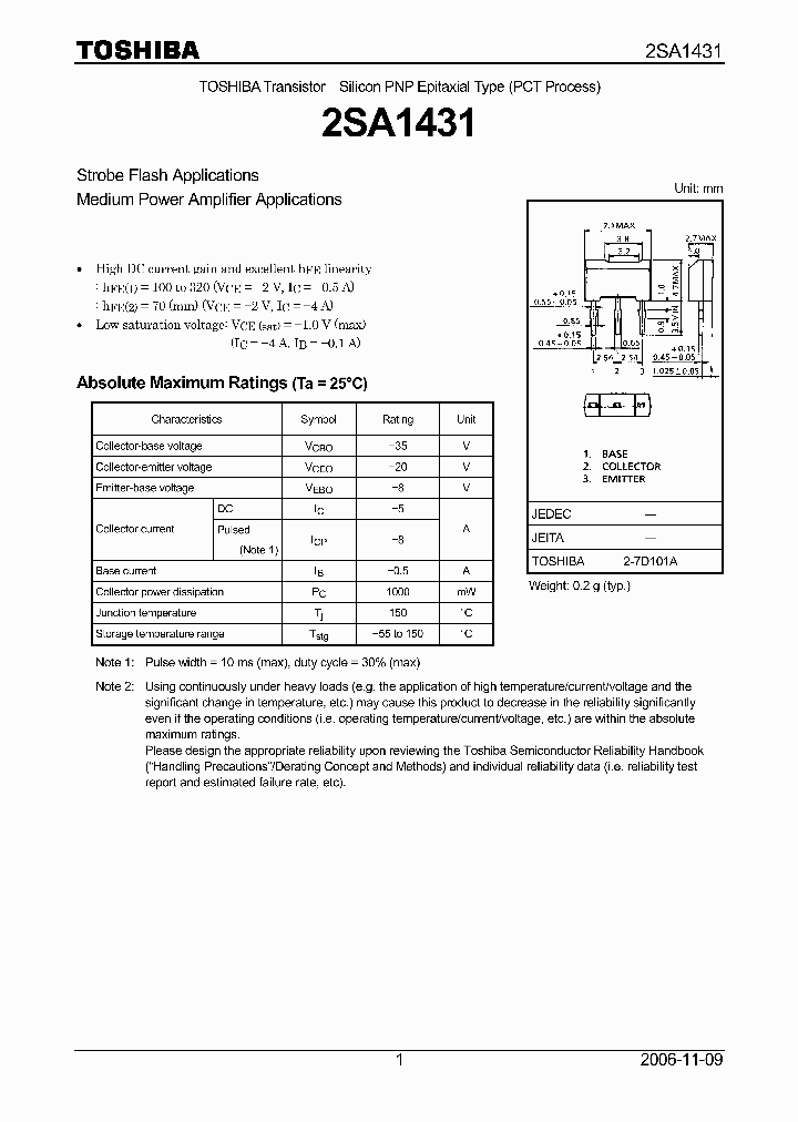 2SA1431-Y_6771638.PDF Datasheet
