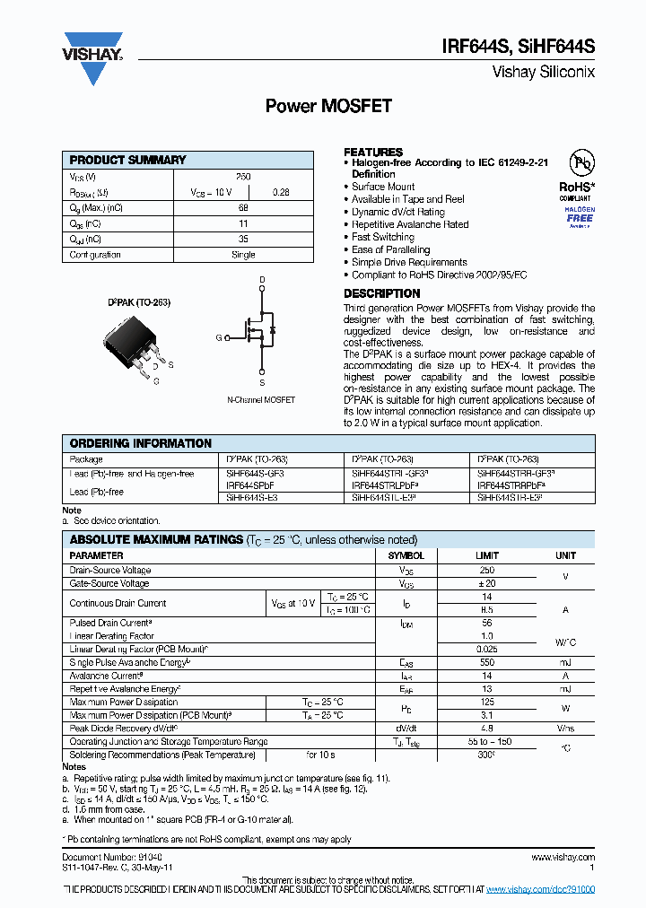 SIHF644S-E3_6765682.PDF Datasheet