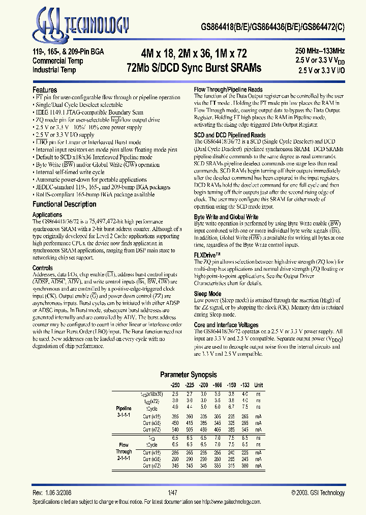 GS864472C-225IT_6781142.PDF Datasheet