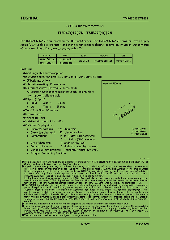 TMP47C1237N_6780529.PDF Datasheet