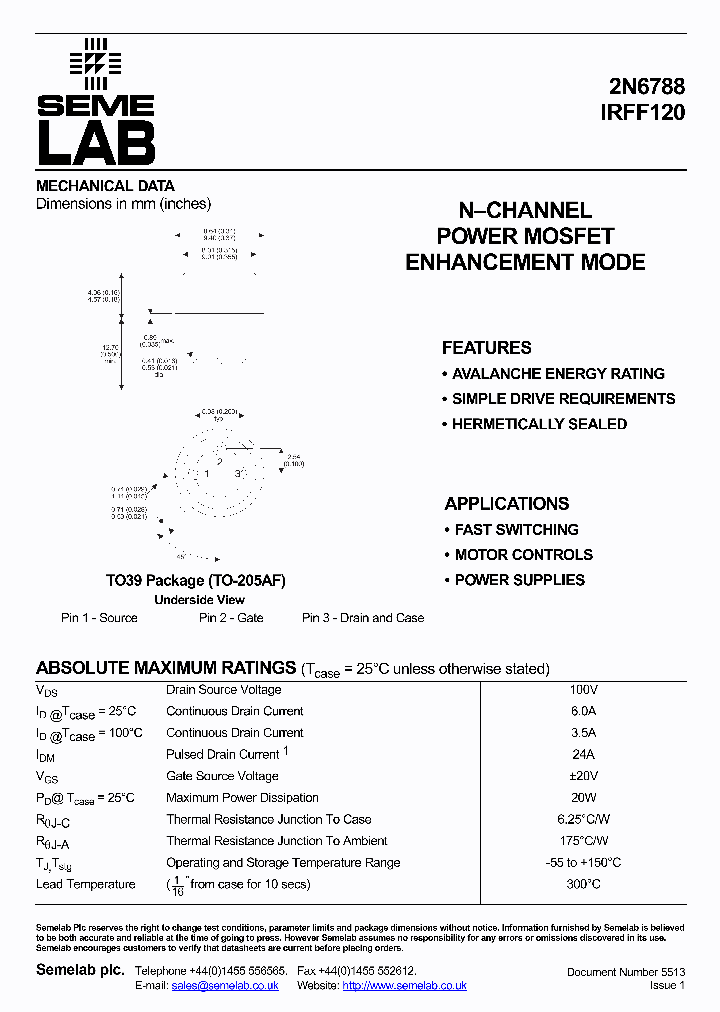 IRFF120-JQR-BE1_6779620.PDF Datasheet