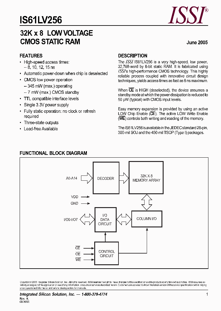 IS61LV256-10T_6785604.PDF Datasheet
