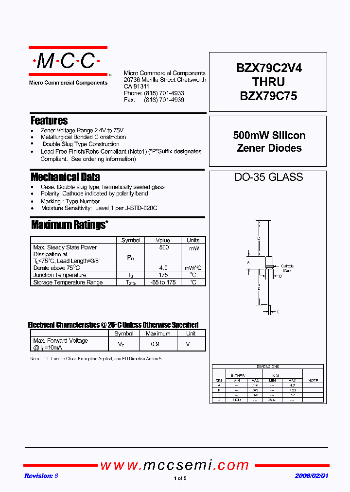 BZX79C2V4_6784728.PDF Datasheet