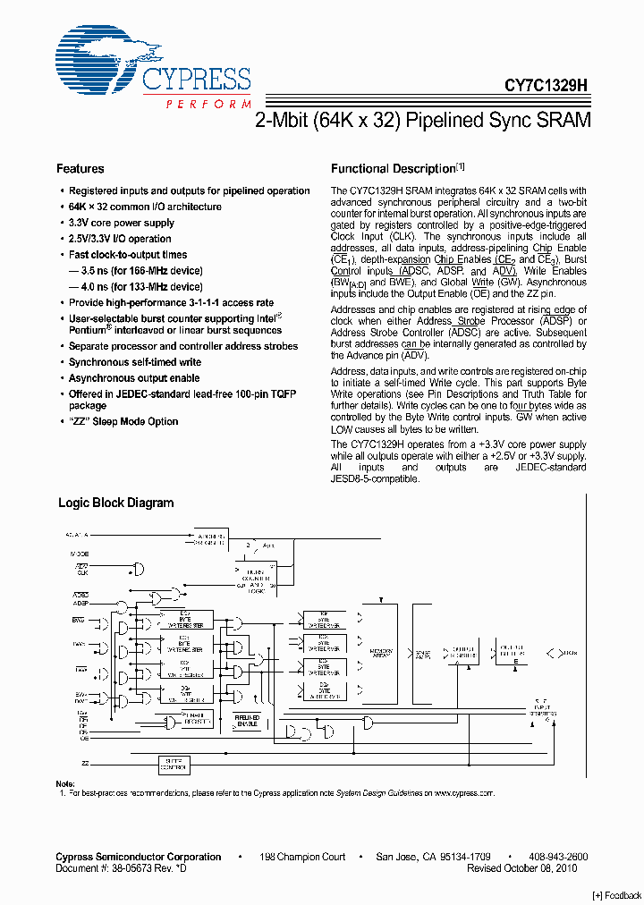 CY7C1329H-133AXC_6786819.PDF Datasheet
