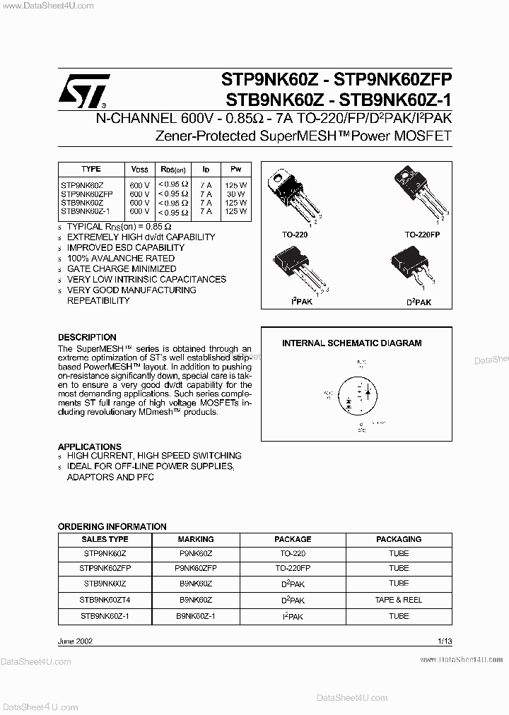 STP9NK60ZFP_6944011.PDF Datasheet