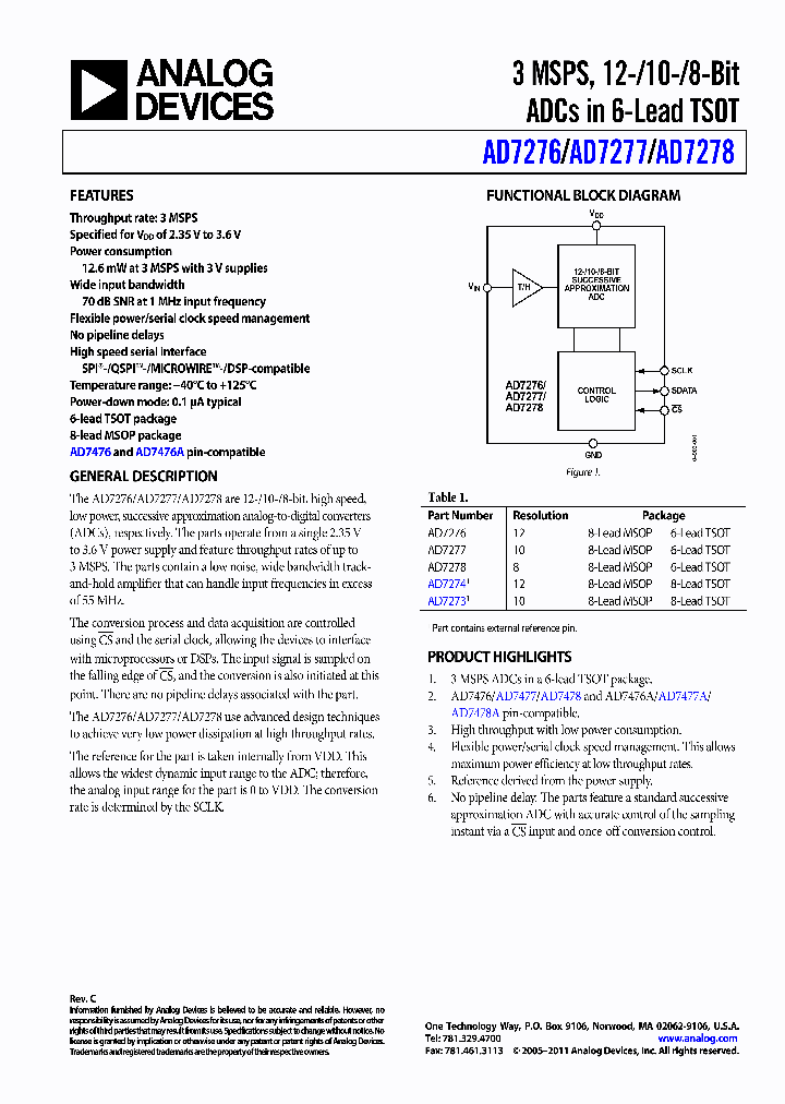 EVAL-AD7276CBZ_6943848.PDF Datasheet
