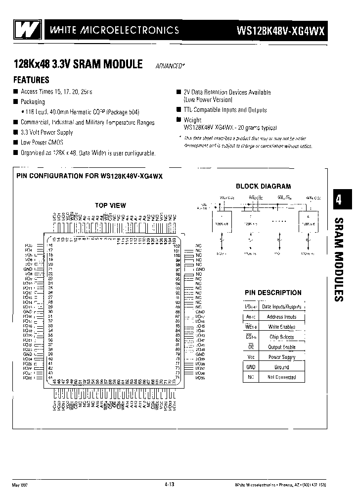WS128K48V-20G4WMA_6791435.PDF Datasheet