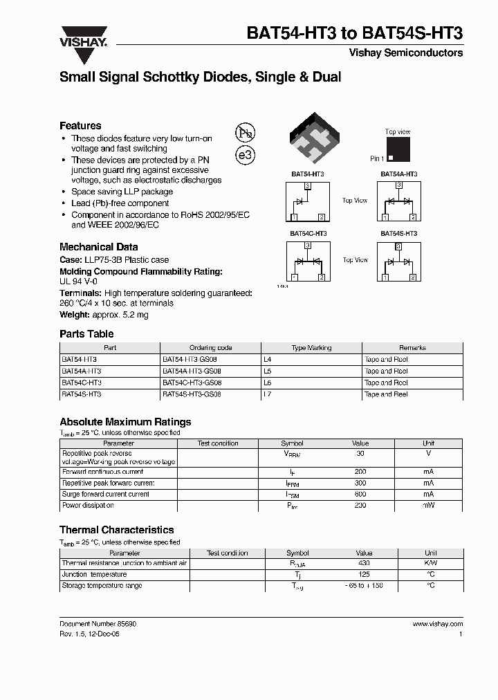 BAT54-HT3-GS08_6792599.PDF Datasheet