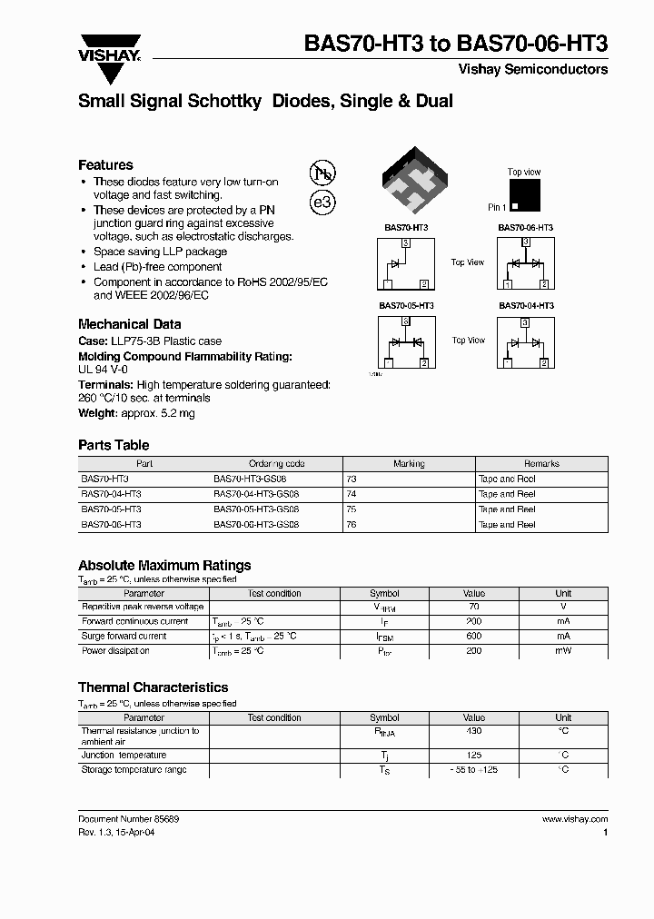 VISHAYSEMICONDUCTORS-BAS70-06-HT3-GS08_6793617.PDF Datasheet