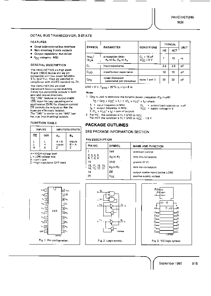 NXPSEMICONDUCTORS-74HC245NB_6793285.PDF Datasheet