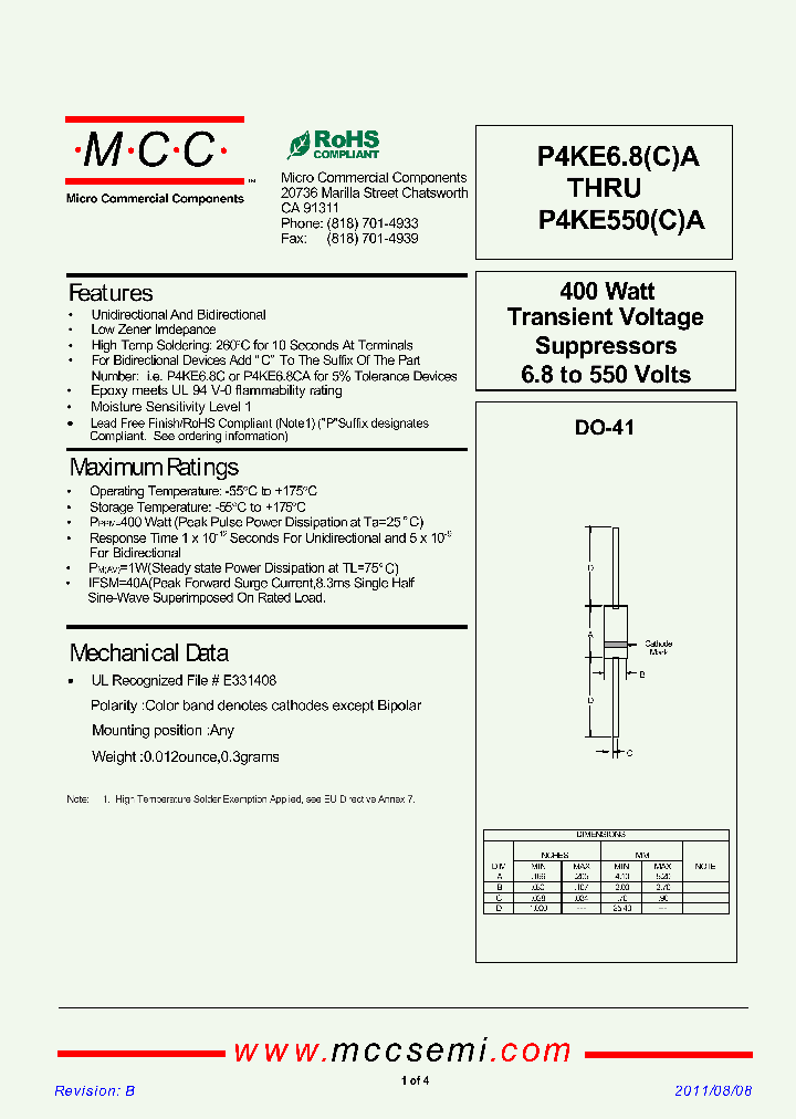 P4KE51A-TP_6796921.PDF Datasheet