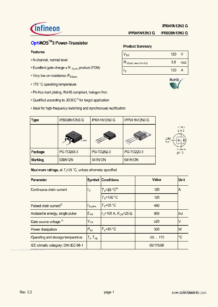 IPB038N12N3G_6947187.PDF Datasheet