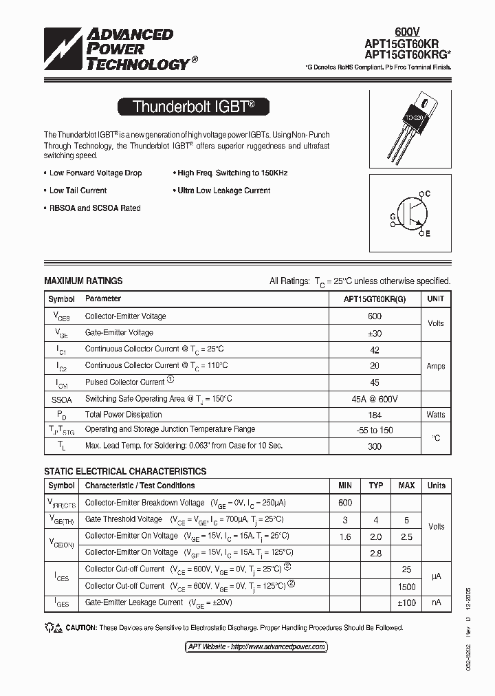 APT15GT60KRG_6807697.PDF Datasheet