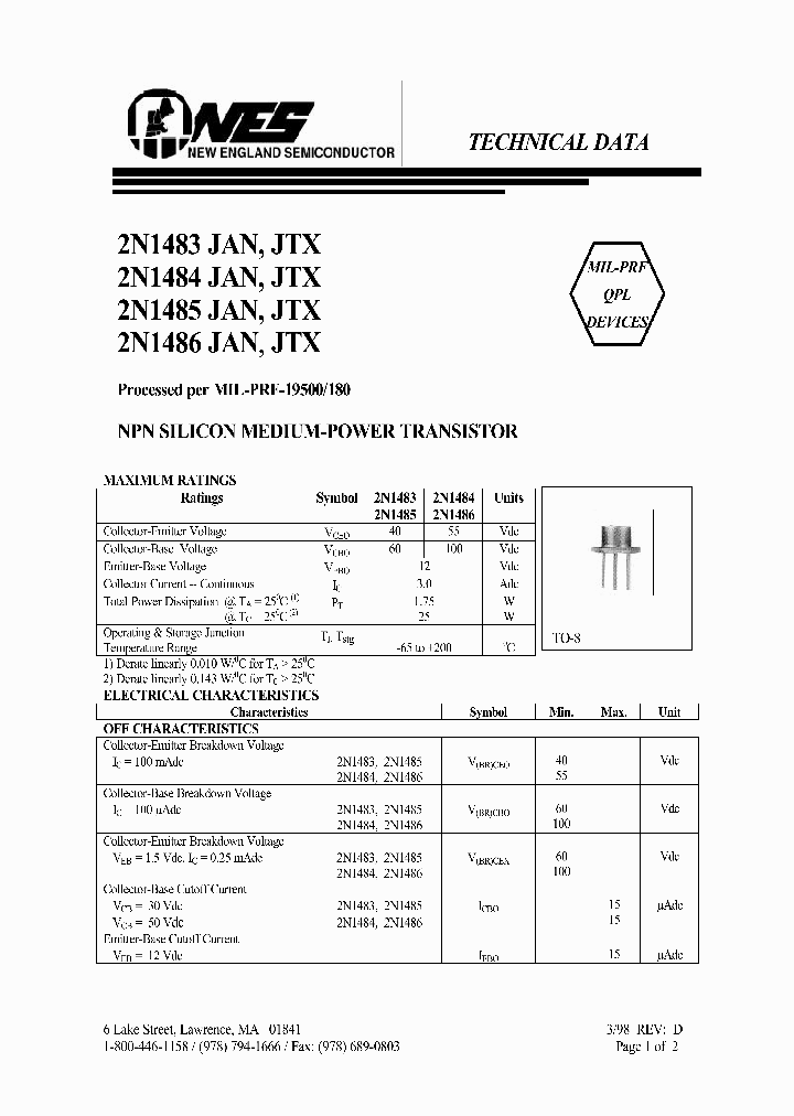 JAN2N1484_6809000.PDF Datasheet