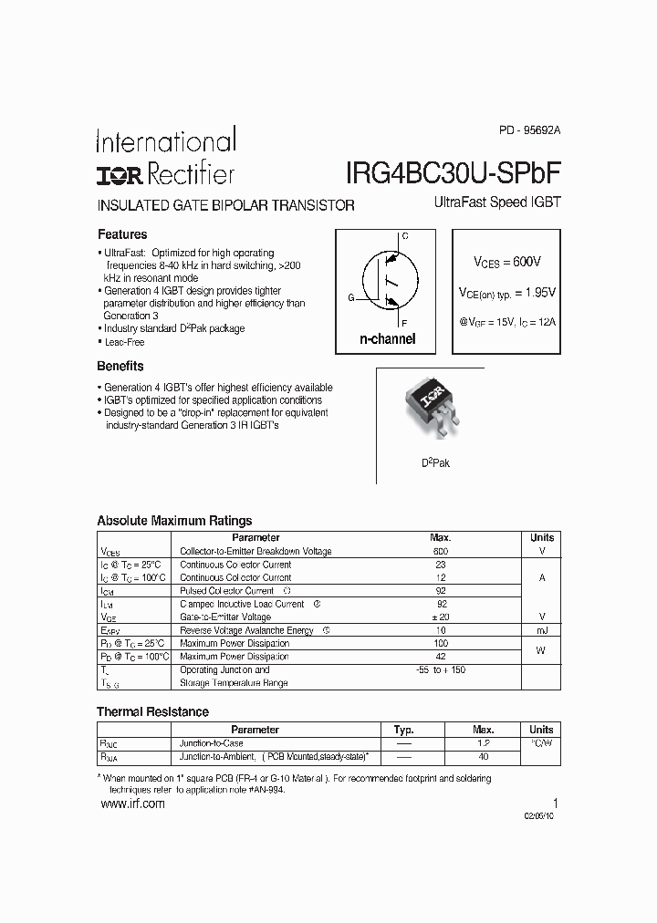 IRG4BC30U-STRRPBF_6808301.PDF Datasheet