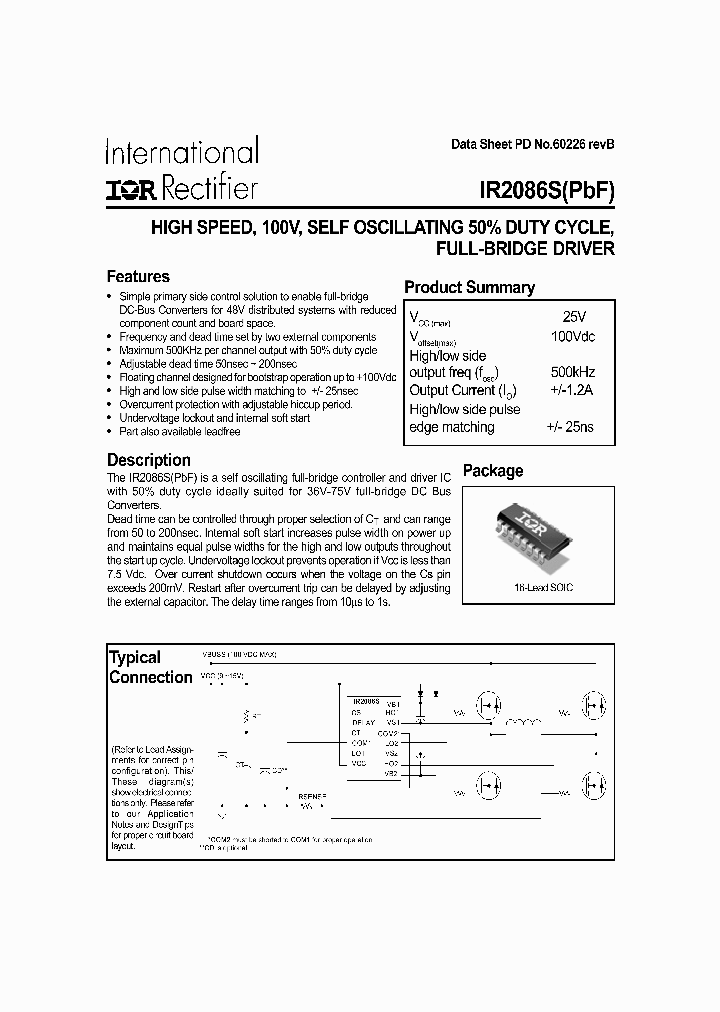 IR2086STRPBF_6947730.PDF Datasheet