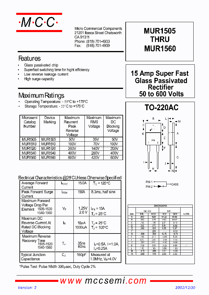 MUR1560_6948174.PDF Datasheet
