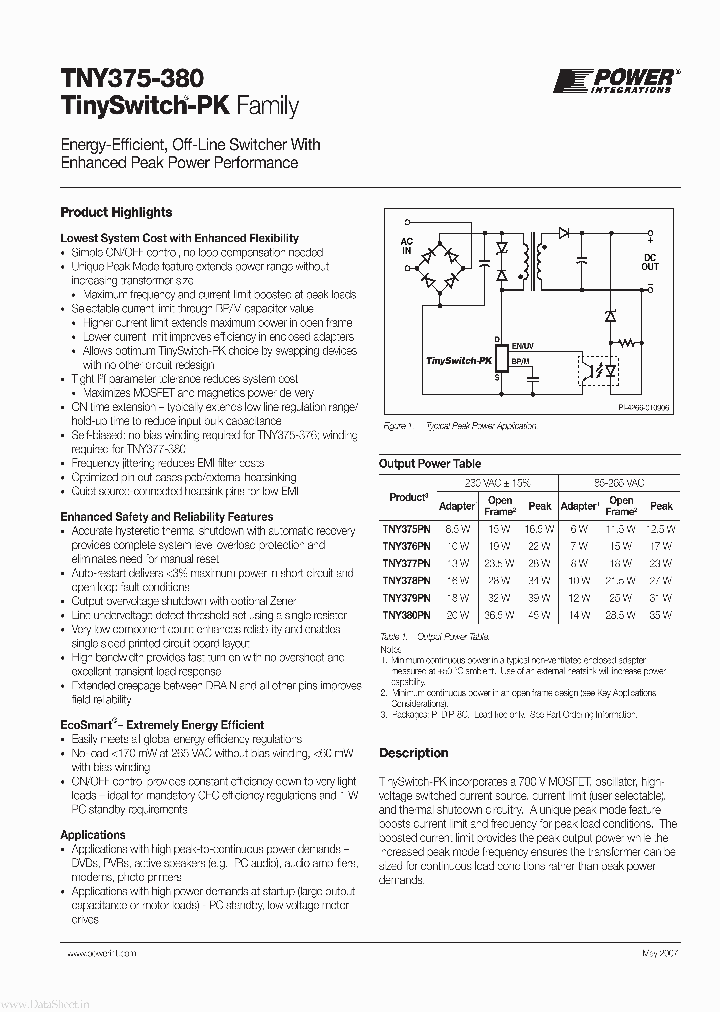 TNY375PN_6948657.PDF Datasheet