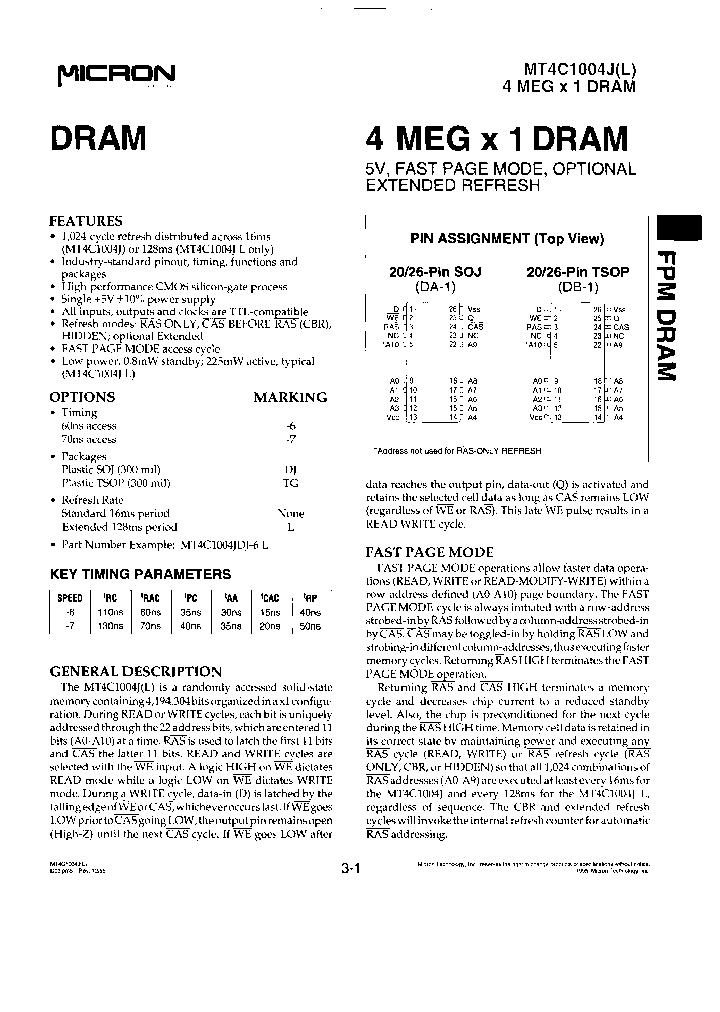 MT4C1004JDJ-6TR_6815563.PDF Datasheet