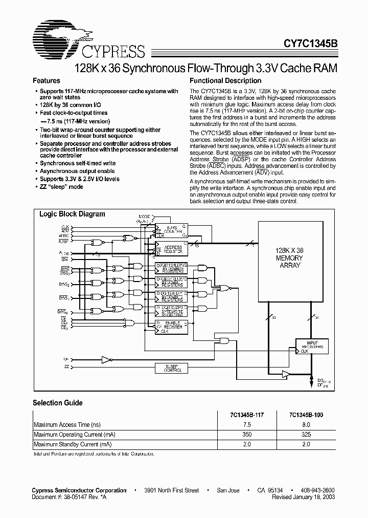 CY7C1345B-100AI_6817207.PDF Datasheet