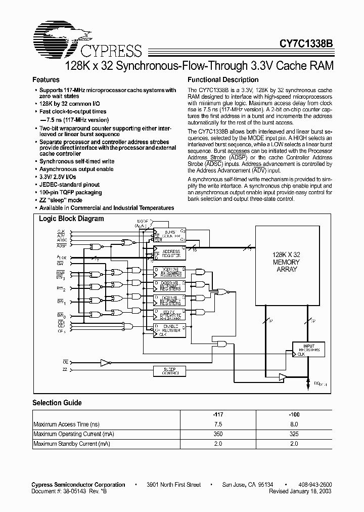 CY7C1338B-100AI_6817206.PDF Datasheet