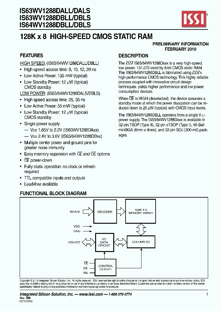 IS63WV1288DBLL-10HI_6816679.PDF Datasheet