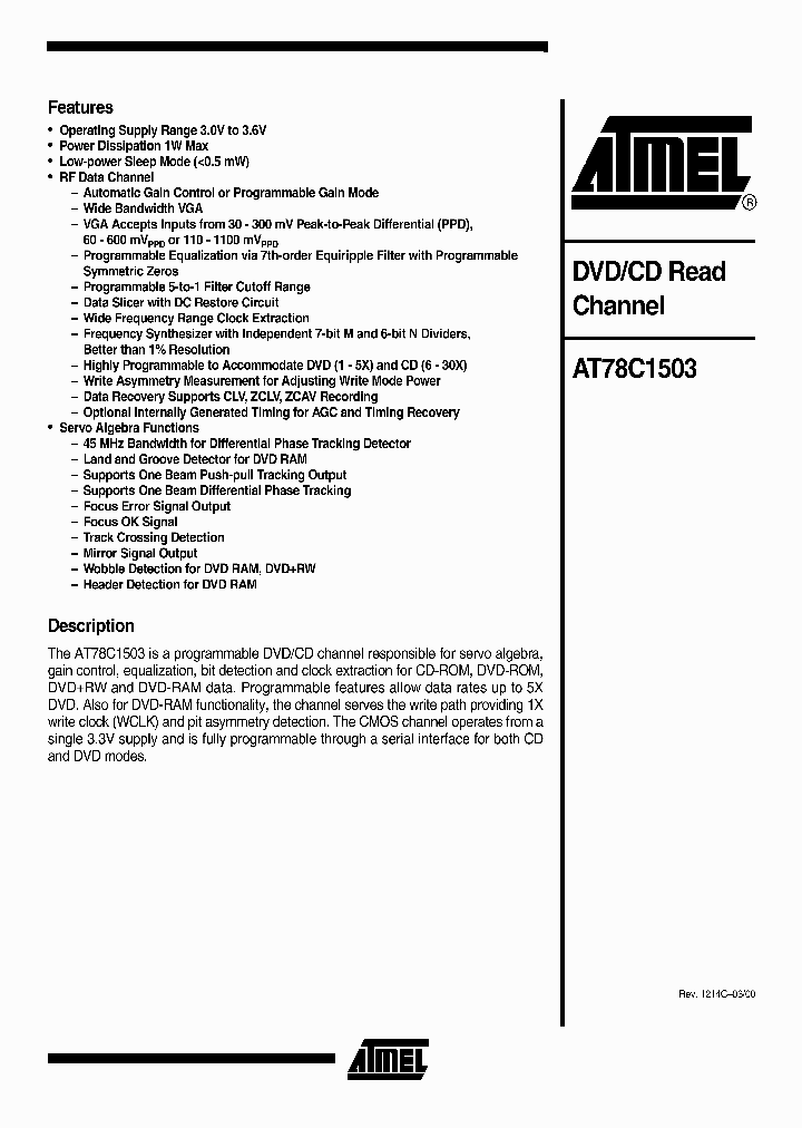 AT78C1503-100LC_6814307.PDF Datasheet