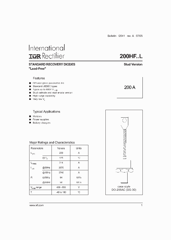200HF60PVL1PBF_6822215.PDF Datasheet