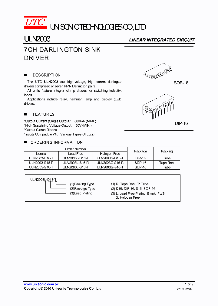 ULN2003G-D16-T_6820078.PDF Datasheet