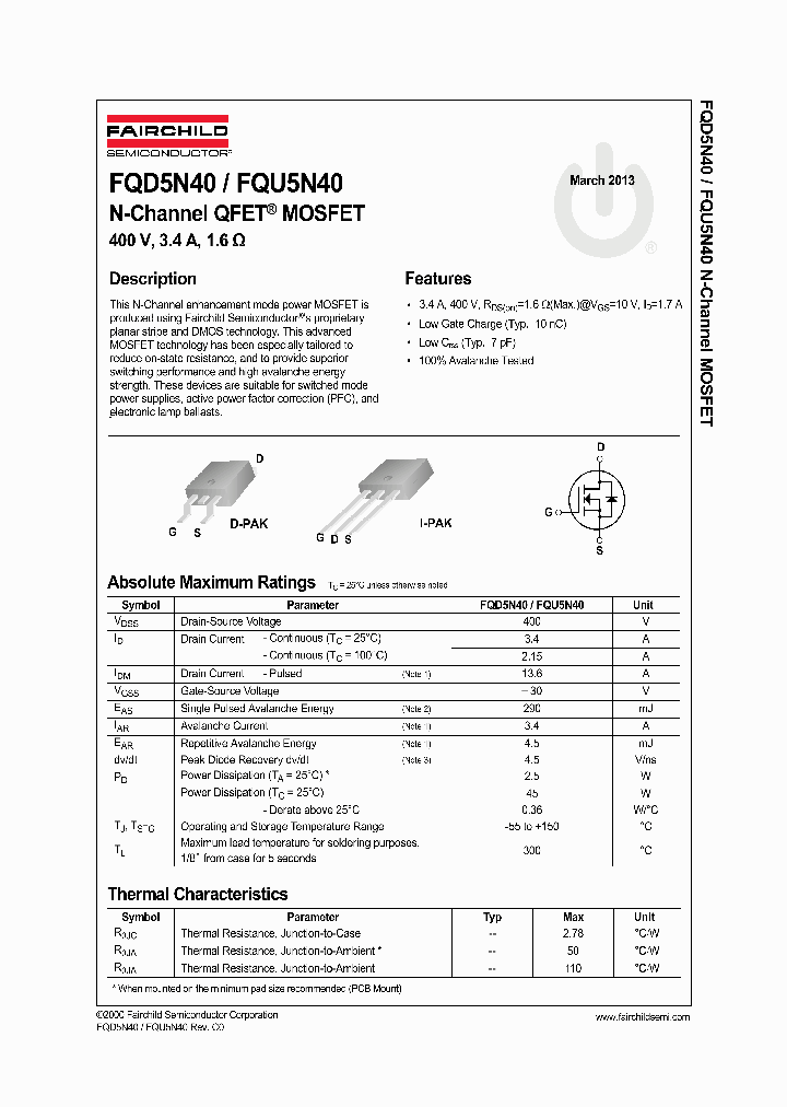 FQU5N40TU_6950041.PDF Datasheet