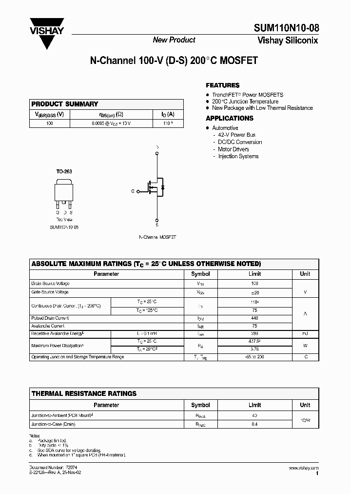 SUM110N10-08_6832147.PDF Datasheet