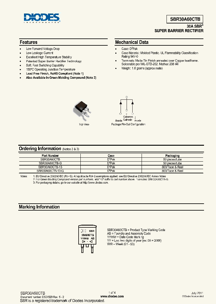 SBR30A60CTB-13_6950176.PDF Datasheet