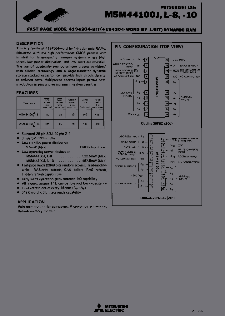 M5M44100J-8_6833992.PDF Datasheet