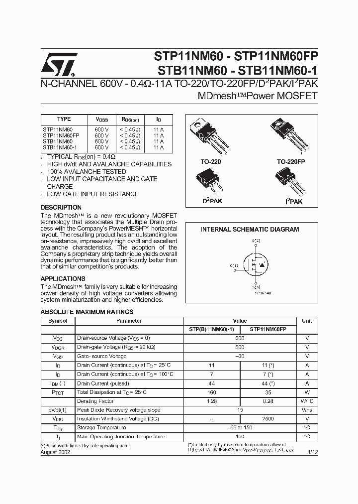 STB11NM60T4_6833616.PDF Datasheet