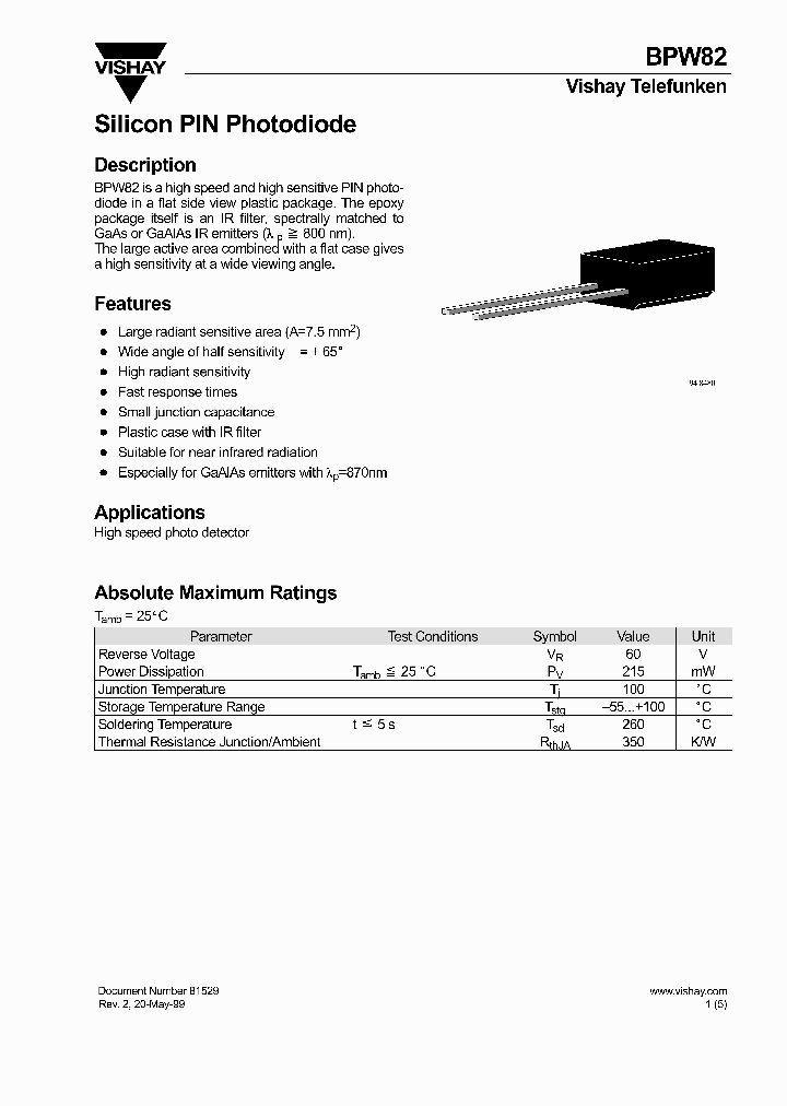 BPW82_6835409.PDF Datasheet