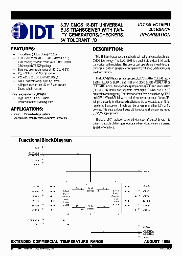 IDT74LVC16901PA_6840950.PDF Datasheet