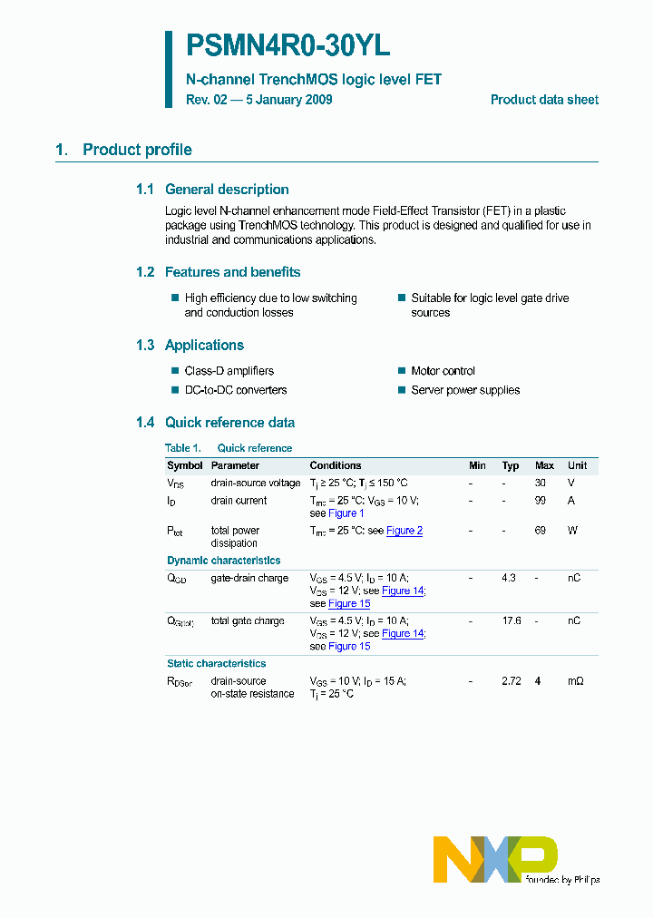 NXPSEMICONDUCTORS-PSMN4R0-30YL115_6835999.PDF Datasheet