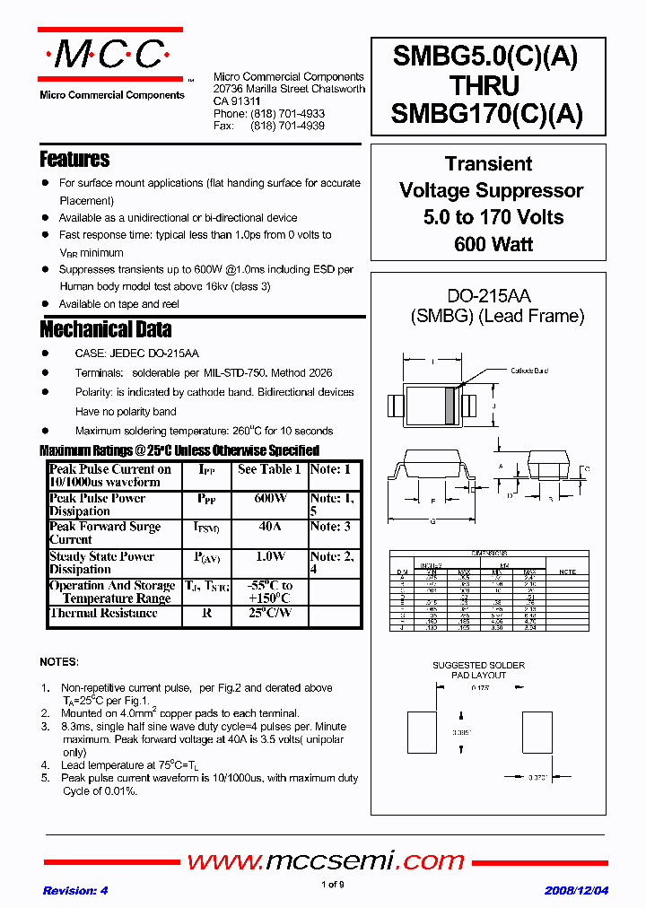 SMBG130A-TP_6835906.PDF Datasheet