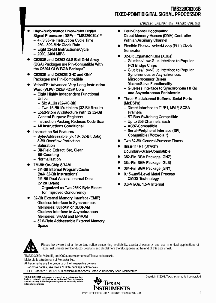 TMS320C6203B-300_6844004.PDF Datasheet