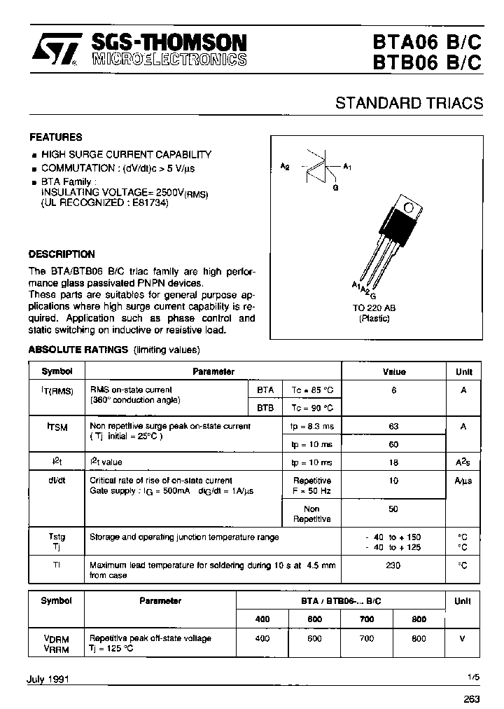 BTA06-600CF2_6843118.PDF Datasheet