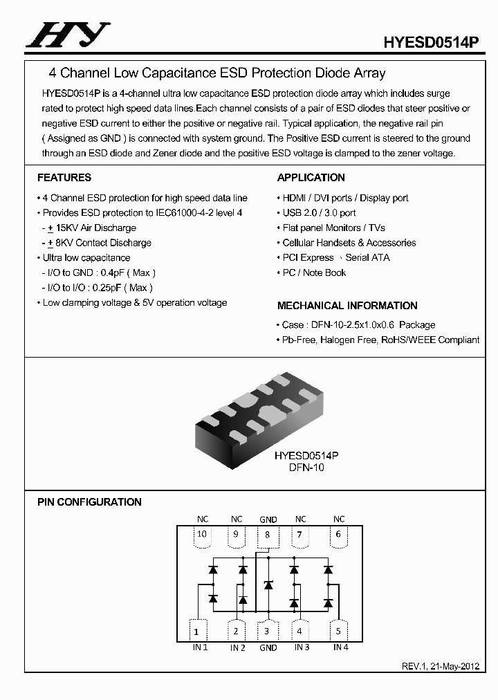 HYESD0514P_6950744.PDF Datasheet