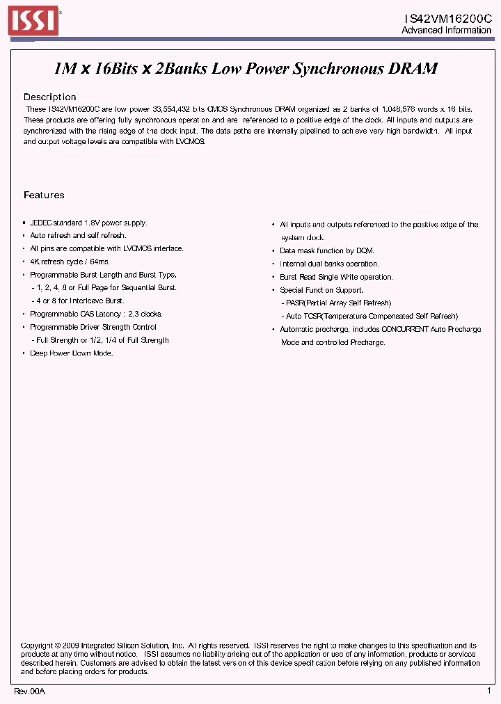 IS42VM16200C-6BLE_6841249.PDF Datasheet