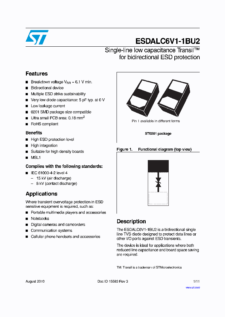 ESDALC6V1-1BU2_6950862.PDF Datasheet