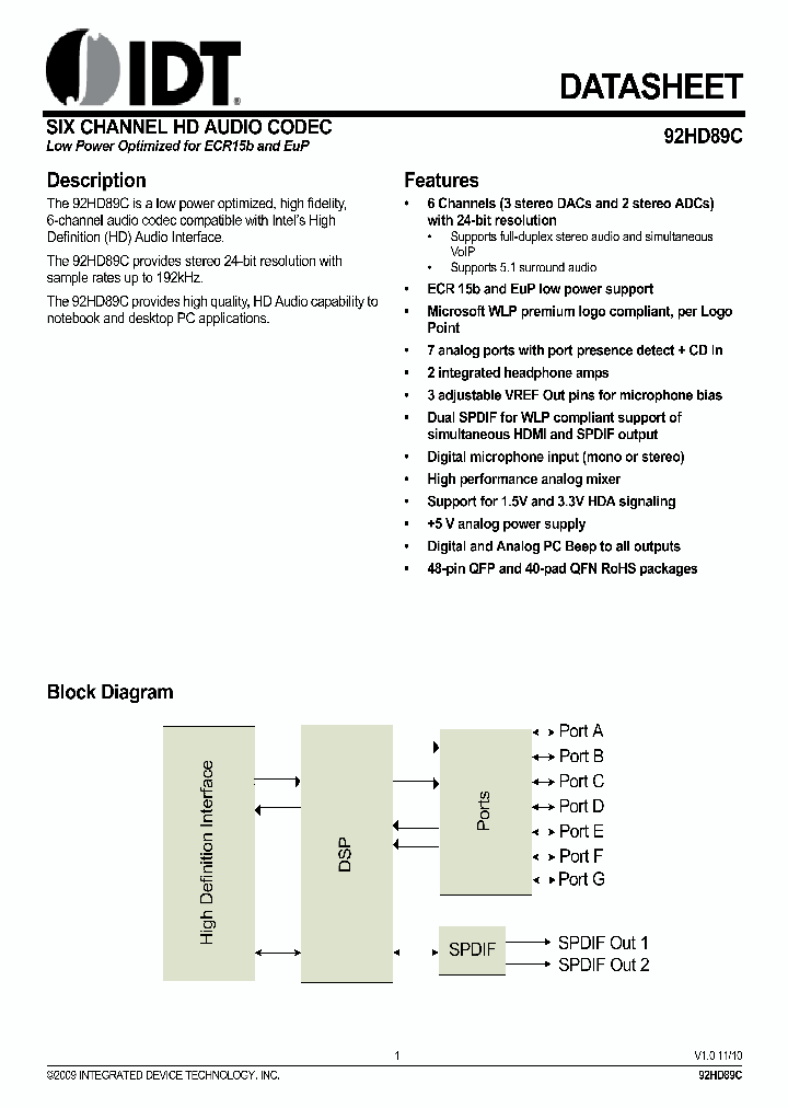 92HD89C1X5NDGXYYX_6850525.PDF Datasheet